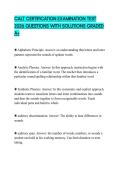 CALT CERTIFICATION EXAMINATION TEST 2026 QUESTIONS WITH SOLUTIONS GRADED A&plus;