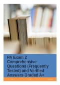 PA Exam 2 Comprehensive Questions &lpar;Frequently Tested&rpar; and Verified Answers Graded A&plus;&period;