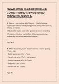 NBHWC ACTUAL EXAM QUESTIONS AND CORRECT VERIFIED ANSWERS REVISED EDITION 2026 GRADED A&plus;