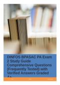 DINFOS BPASAC PA Exam 2 Study Guide Comprehensive Questions &lpar;Frequently Tested&rpar; and Verified Answers Graded A&plus;