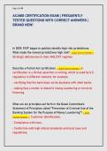 ACAMS CERTIFICATION EXAM &vert; FREQUENTLY  TESTED QUESTIONS WITH CORRECT ANSWERS &vert;  BRAND NEW&excl;