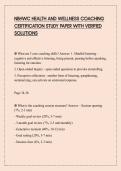 NBHWC HEALTH AND WELLNESS COACHING CERTIFICATION STUDY PAPER WITH VERIFIED SOLUTIONS