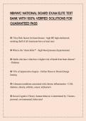 NBHWC NATIONAL BOARD EXAM ELITE TEST BANK WITH 100&percnt; VERIFIED SOLUTIONS FOR GUARANTEED PASS