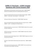 CHEM 1C Final Exam &ndash; UCSB Complete Questions with Correct Answers 2026