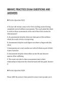 NBHWC PRACTICE EXAM QUESTIONS AND ANSWERS