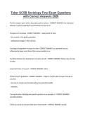 Tober UCSB Sociology Final Exam Questions with Correct Answers 2026
