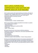 BASIC CLINICAL NURSING SKILLS COMPREHENSIVE EXAM QUESTIONS AND ANSWERS 2026 ELITE STUDY RESOURCE