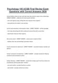 Psychology 105 UCSB Final Review Exam Questions with Correct Answers 2026