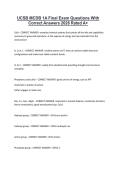 UCSB MCDB 1A Final Exam Questions With Correct Answers 2026 Rated A&plus;