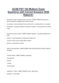 UCSB PSY 102 Midterm Exam Questions with Correct Answers 2026 Rated A&plus;