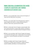 NBME CBSE REAL EXAMINATION TEST PAPER COMPLETE QUESTIONS AND VERIFIED ANSWERS ELITE REVIEW 2026