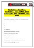 Firefighter 1 Final Test&comma; Firefighter 1&comma; Fire 1 TEST PREP QUESTIONS AND ANSWERS 100&percnt; PASS