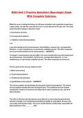 N383 Unit 3 Practice Questions &lpar;Neurologic&rpar; Exam With Complete Solutions 
