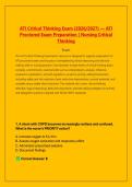 ATI Critical Thinking Exam &lpar;2026&sol;2027&rpar; &mdash; ATI Proctored Exam Preparation &vert; Nursing Critical Thinking