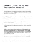 Chapter 11 - Florida Laws and Rules Exam Questions & Answers