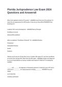 Florida Jurisprudence Law Exam 2024 Questions and Answers