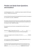 Florida Law Study Exam Questions and Answers