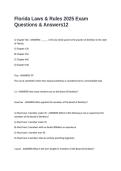 Florida Laws & Rules 2025 Exam Questions & Answers