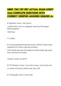 NBRC TMC CRT RRT ACTUAL EXAM SCRIPT 2026 COMPLETE QUESTIONS WITH CORRECT VERIFIED ANSWERS GRADED A&plus;