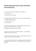 Florida laws and rules exam questions and answers