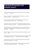 Final Exam IFP questions with complete answers