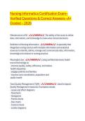 Nursing Informatics Certification Exam&ndash;  Verified Questions & Correct Answers &ndash;A&plus;  Graded &ndash; 2026 