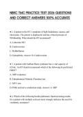 NBRC TMC PRACTICE TEST 2026 QUESTIONS AND CORRECT ANSWERS 100&percnt; ACCURATE