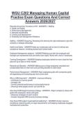 WGU C202 Managing Human Capital  Practice Exam Questions And Correct  Answers 2026&sol;2027 