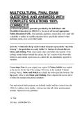 MULTICULTURAL FINAL EXAM QUESTIONS AND ANSWERS WITH COMPLETE SOLUTIONS 100&percnt; CORRECT&excl;&excl;&excl;