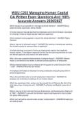 WGU C202 Managing Human Capital  OA Written Exam Questions And 100&percnt;  Accurate Answers 2026&sol;2027 