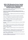 WGU C202 Managing Human Capital  OA Complete Exam Questions And  Verified Answers 2026&sol;2027 