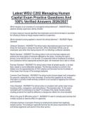Latest WGU C202 Managing Human  Capital Exam Practice Questions And  100&percnt; Verified Answers 2026&sol;2027