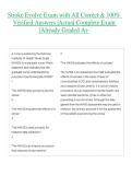 Stroke Evolve Exam with All Correct & 100&percnt; Verified Answers &vert;Actual Complete Exam &vert;Already Graded A&plus; 