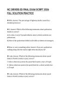 NC DRIVERS ED FINAL EXAM SCRIPT 2026 FULL SOLUTION PRACTICE