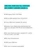 CBRS FINAL PAPER 2026 FULL QUESTIONS AND CORRECT ANSWERS GRADED A&plus;