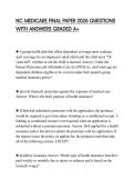 NC MEDICARE FINAL PAPER 2026 QUESTIONS WITH ANSWERS GRADED A&plus;