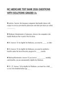 NC MEDICARE TEST BANK 2026 QUESTIONS WITH SOLUTIONS GRADED A&plus;
