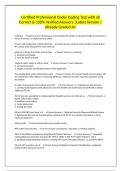 Certified Professional Coder Coding Test with all Correct & 100&percnt; Verified Answers &vert;Latest Version &vert;Already Graded A&plus;