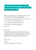 CCRP AACVPR CARDIAC REHABILITATION CERTIFICATION EXAM 2026 QUESTIONS WITH SOLUTIONS GRADED A&plus;