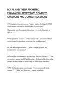 LOCAL ANESTHESIA PROMETRIC EXAMINATION REVIEW 2026 COMPLETE QUESTIONS AND CORRECT SOLUTIONS