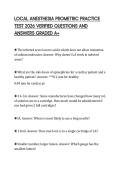 LOCAL ANESTHESIA PROMETRIC PRACTICE TEST 2026 VERIFIED QUESTIONS AND ANSWERS GRADED A&plus;