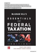 Test Bank for McGraw-Hill&rsquo;s Essentials of Federal Taxation 2024 Edition&comma; 15th Edition By Brian Spilker &comma; Chapter 1-59 &vert; All Capters &period;&period; Latest Updated Version 