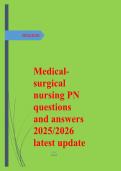 Medical surgical  nursing PN  questions  and answers  2025&sol;2026  latest update 