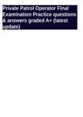 Private Patrol Operator Final Examination Practice questions & answers graded A&plus; &lpar;latest update&rpar;
