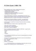 Si Chen Exam 1 MBA 706&period; Questions and Answers Fully Solved