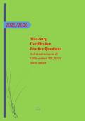 Med-Surg  Certification  Practice Questions  And actual answers all  100&percnt; verified 2025&sol;2026  latest update
