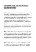 DE CERTIFICATION 2026 PRACTICE TEST SOLVED RESPONSES