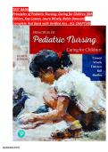 TEST BANK &mdash; Principles of Pediatric Nursing&colon; Caring for Children&comma; 8th Edition &mdash; Kay Cowen&comma; Laura Wisely&comma; Robin Dawson&comma; Jane W&period; Ball&comma; Ruth C&period; Bindler &vert;&vert;ISBN &colon;978-0136859840 &vert;&vert; Chapter 1-31 &vert; All Chapters A&plus; GRADED 