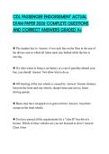 CDL PASSENGER ENDORSEMENT ACTUAL EXAM PAPER 2026 COMPLETE QUESTIONS AND CORRECT ANSWERS GRADED A&plus;