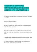 CDL PASSENGER ENDORSEMENT CERTIFICATION EVALUATION EXAM 2026 QUESTIONS WITH ANSWERS GRADED A&plus;